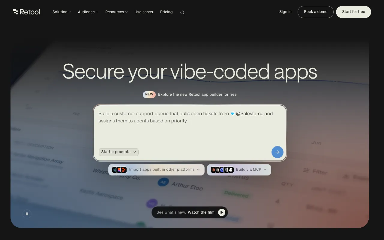 Retool homepage screenshot